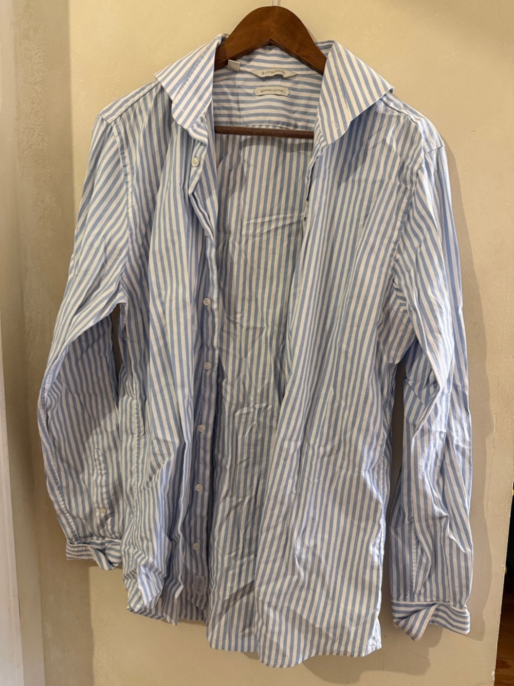 Suitsupply Light Blue and White Striped Dress Shirt